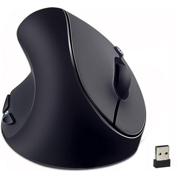 Left-Handed Mouse,2.4GHz Ergonomic Vertical DPI 800/1200/1600 Wireless Mouse with USB Receiver for Left Hand,Black