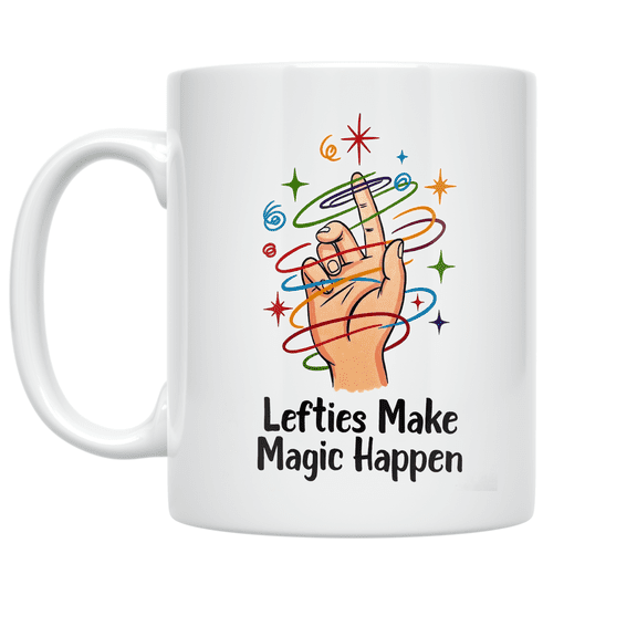 Left-Handed Pride Design - Left-Handed Enthusiast - 11 oz Ceramic Coffee Mug