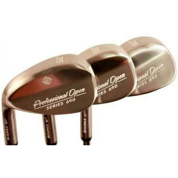 Professional Open 690 Left Handed Golf Wedge Set, 52 GW, 56 SW, 60 LW, Senior Flex, Premium Grip