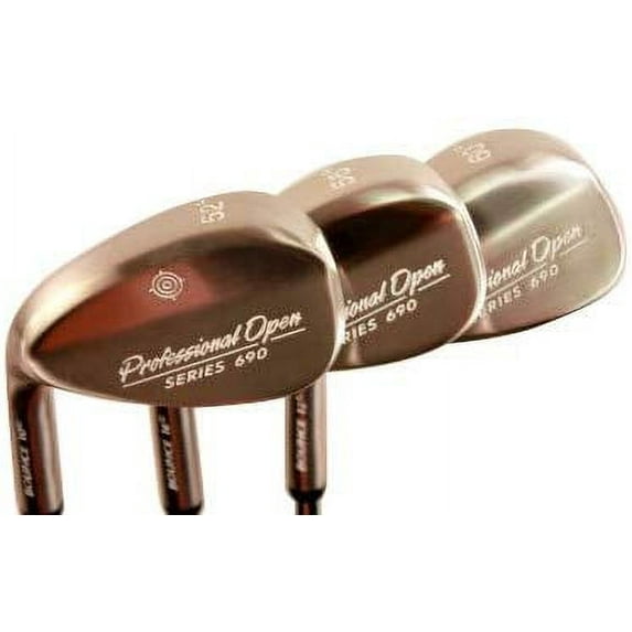 Professional Open 690 Left Handed Golf Wedge Set, 52° GW, 56° SW, 60° LW, Senior Flex, Premium Grip