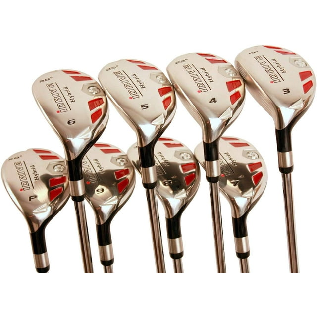 Left Handed - Senior Women's Golf Clubs All Ladies iDrive Hybrids Complete Set Includes: #3, 4, 5, 6, 7, 8, 9, PW. Lady L Flex New Utility Easy Oversized Clubs. Perfect for 55+ Years Old