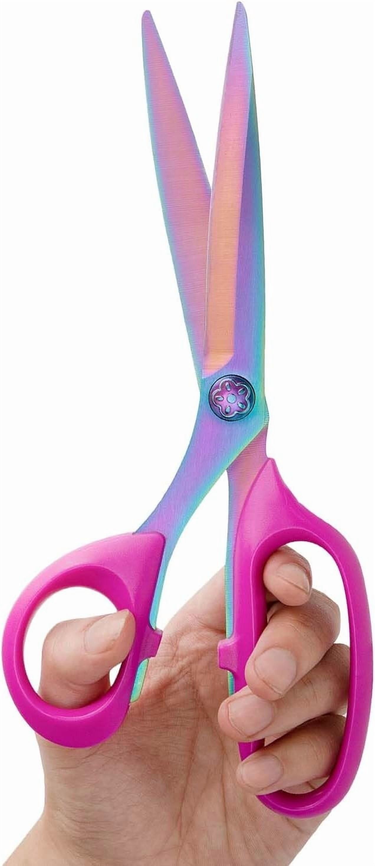 Left Handed Sewing  for Fabric , Professional  Heavy Duty Titanium Coating Forged Stainless Steel Multi-Purpose Shears for Leather, Dressmaking, Tailoring, Quilting, Office, 9 inch