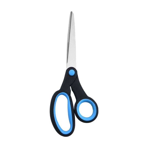 Left-Handed Stainless Steel Scissors - High-Quality Comfort Grip Shears, Versatile for Office, Tailoring & Household Use ( Blue )