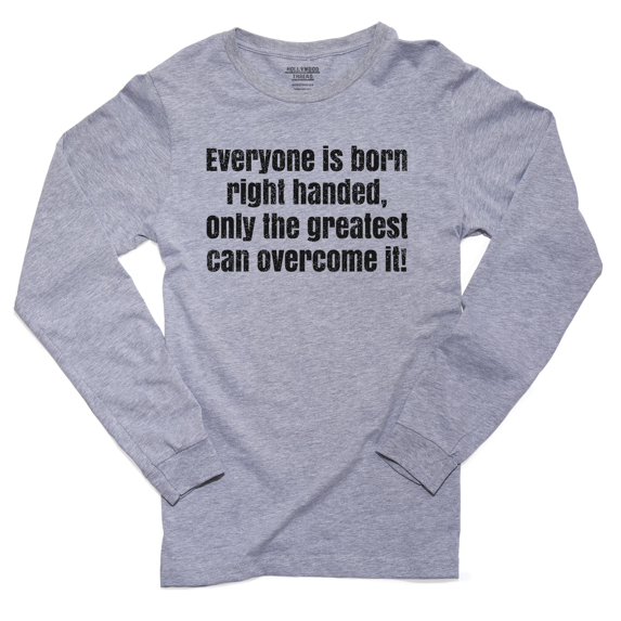 Left Handed Support - I Overcame Being Right Men's Long Sleeve Grey T-Shirt