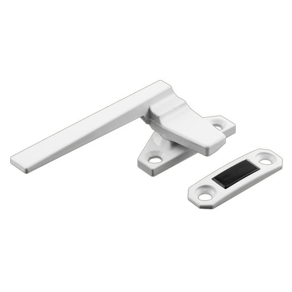 Left-Handed, White, Casement Locking Handle with Offset Base