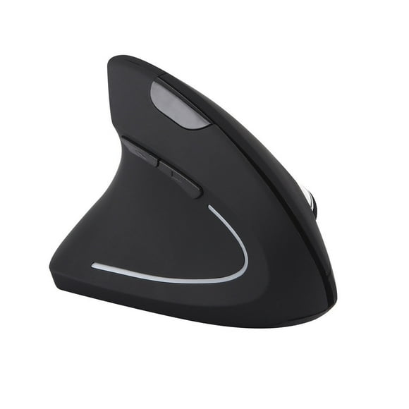 Left-Handed Wireless Vertical Mouse - Ergonomic Design, 800/1200/1600 DPI, Thumb Buttons, Auto-Sleep, Compatible with PC/Laptop/Notebook (Windows 10/8/7/XP) - Black