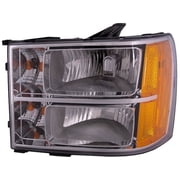 Left Headlight Assembly - Compatible with 2007 - 2014 GMC Sierra 2500 HD 2008 2009 2010 2011 2012 2013