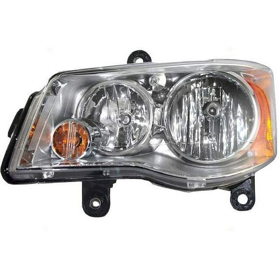 Left Headlight Assembly - Compatible with 2008 - 2016 Chrysler Town & Country Mini Passenger Van 4-Door 2009 2010 2011 2012 2013 2014 2015