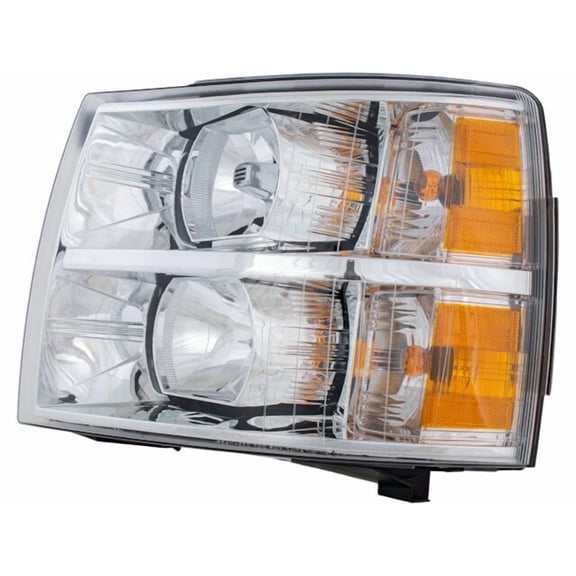 Left Headlight - Compatible with 2007 - 2014 Chevy Silverado 2500 HD 2008 2009 2010 2011 2012 2013
