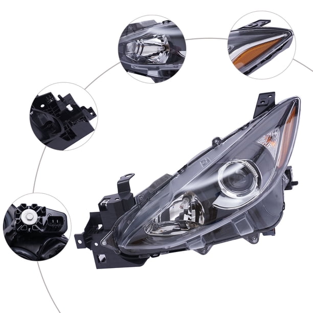 Driver Side Headlight Assembly For 2014-2016 Mazda 3 Sedan – Eagle Eyes BPW9510L0A
