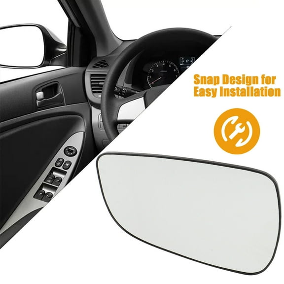 Left Heated Rearview Mirror Glass with Backing for 2011-2013 Elantra 1.8L L4