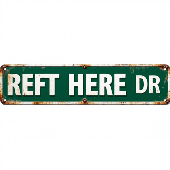 Left Here Tin Sign 16x4 Inch Left Here DR Design - Great for Garage, Backyard, Outdoor Retro Home Decor