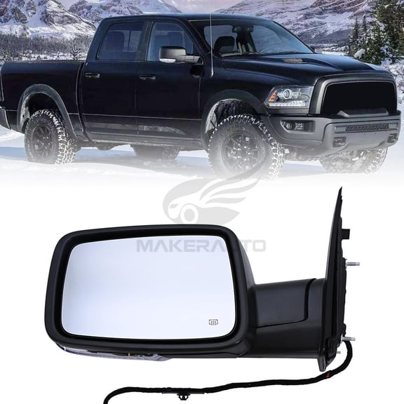Left Mirror Fits Ram 1500 2013-2019 Power Fold Heated Temp Sensor Signal Light