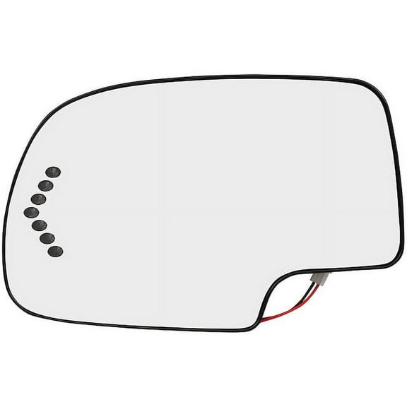 Left Mirror Glass - Compatible with 2007 Chevy Silverado 1500 HD Classic LT 4WD Crew Cab Pickup 4-Door 6.0L V8 Naturally Aspirated OHV GAS