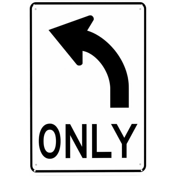 Left Only for House Sign - 8"x12" Vintage Metal Warning Sign, Traffic Direction Decor for Home Farm Bar Coffee Shop Club Residential Street