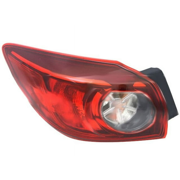 Left Outer Tail Light Assembly - Compatible with 2014 - 2018 Mazda 3 Hatchback 2015 2016 2017