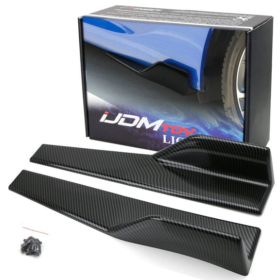 Left/Right Black Carbon Fiber PP Universal Rear Side Skirt Winglets Diffusers For Car Truck SUV