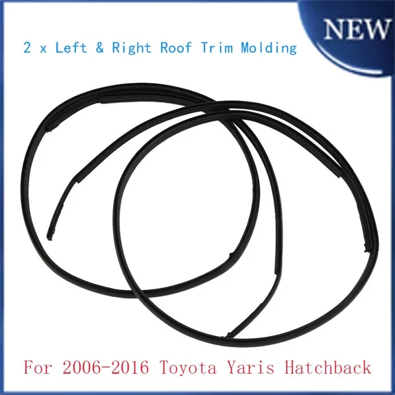 Left & Right Car Roof Drip Moulding Weatherstrip Trim Replacement, Compatible with Toyota Yaris Hatchback 2006-2016
