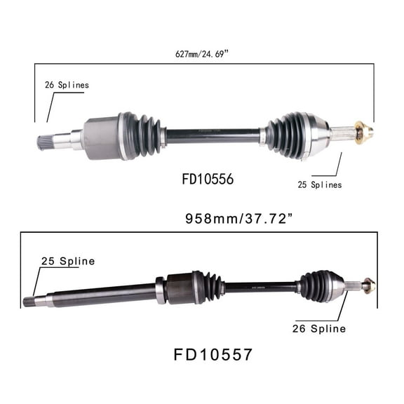 Left & Right Complete CV Drive Axle Shaft Fits For 10-13 Ford Transit Connect