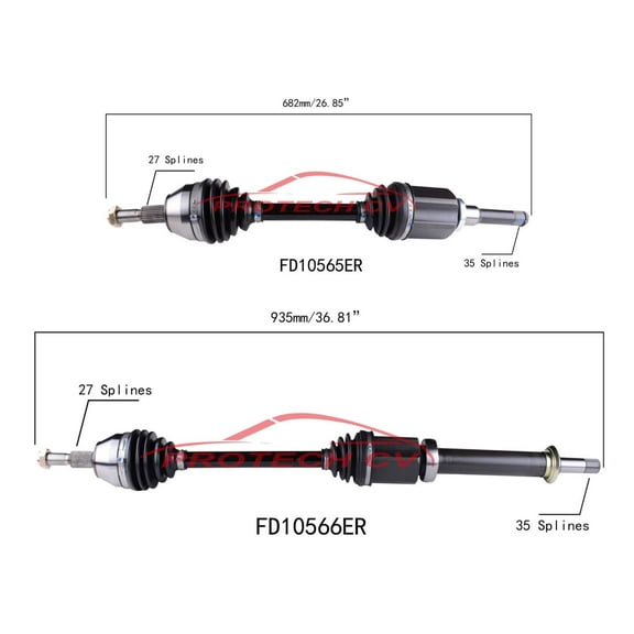 Left & Right Complete CV Drive Axle Shaft Fits For 14-20 Ford Transit Connect