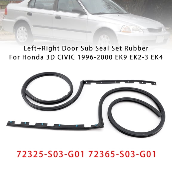 Left+Right Door Sub Seal Set Rubber for Honda 3D CIVIC 1996-2000 EK9 EK2-3 EK4