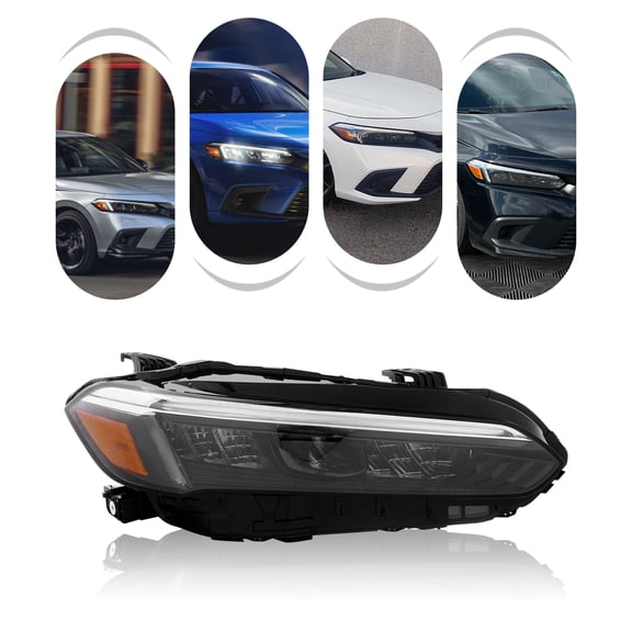 Left/Right Driver Side Full LED Headlamp With DRL, Replacement Headlight Compatible With 2022-2025 Civic Sport/Touring/Sport Touring Trims