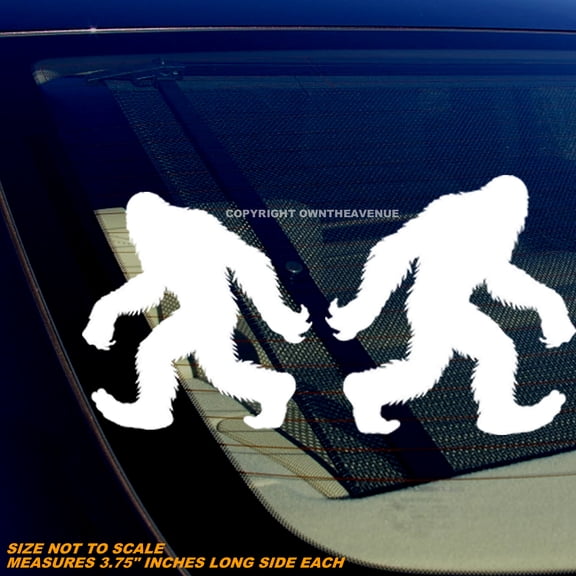 Left & Right Facing Bigfoot Car Truck Laptop Bumper Vinyl Decal Stickers - 2 Pack - 3.5" Inches Long Side Each