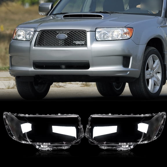 Left + Right For Subaru Forester 2005-2008 Pair Headlight Lens Cover Replacement