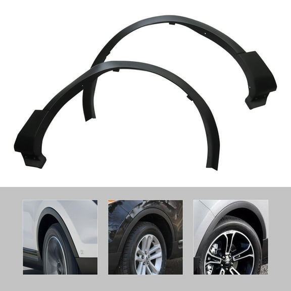 Left+Right Front Fender Flare Wheel Opening Arch Textured Black Set Pair For 2011 2012 2013 2014  Ford Explorer