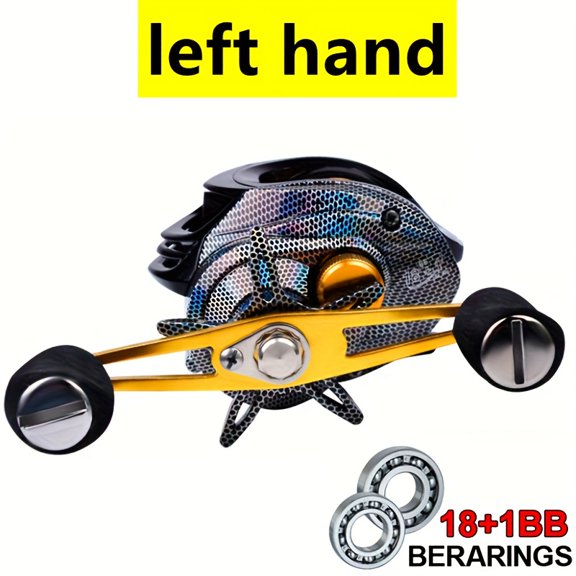 Left/Right Hand Casting Reel, Compact Fishing Accessory - Durable Fishing Reel for Freshwater And Ocean Fishing, Stylish Sporty Design, High-Performance Bearings