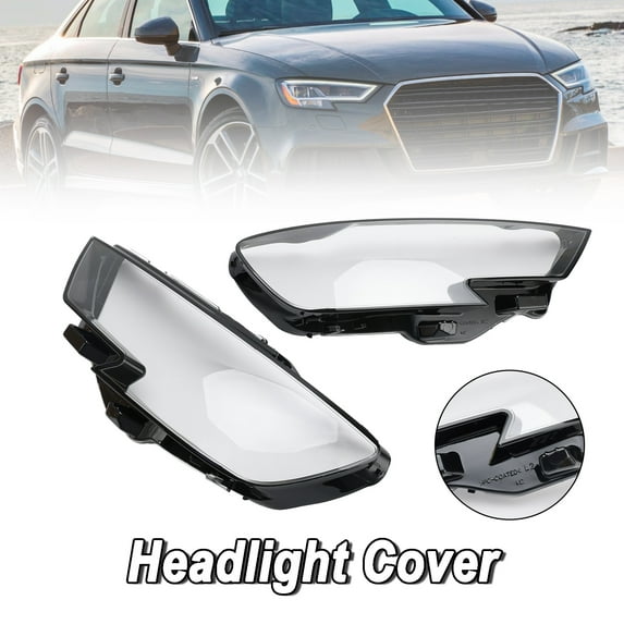 Left +Right Headlight Lens Plastic Cover Shell 8V0941783 84 For Audi A3 17-2020