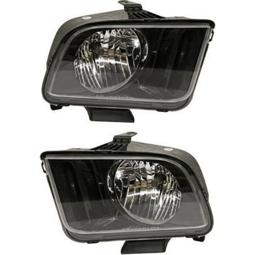Left & Right Headlights For Ford Mustang 2005-2009 Halogen w/ Bulbs CAPA Base GT