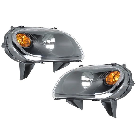 Left+Right Side Headlights For 2006-2011 Chevy HHR Replacement Headlamps Black
