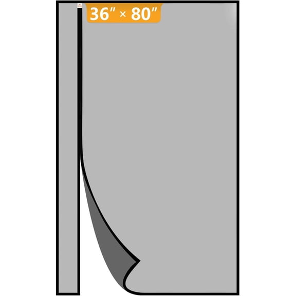 Left Right Side Opening Screen Doors with Magnets Fits Door Size 36 x 80, Reinforced Sewing Magnetic Mesh, Actual Screen Size 38" x 81" Black