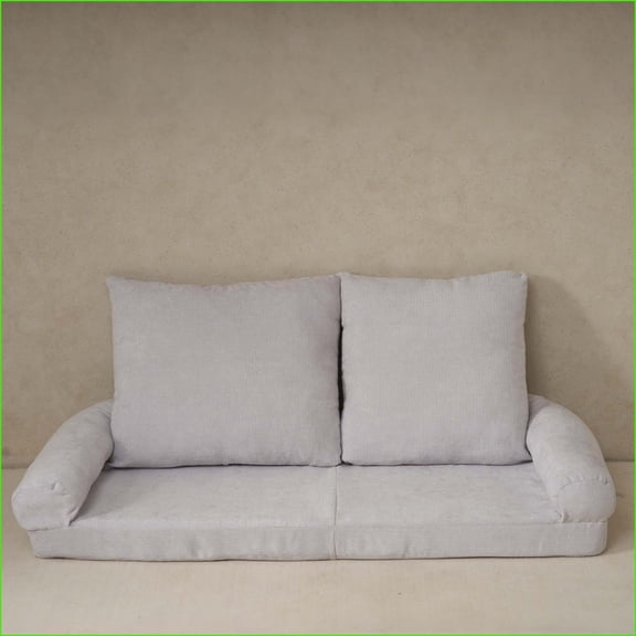 Left Section Convertible Fold-Out Sofa Bed for Adults | White | Seat Depth 63.78