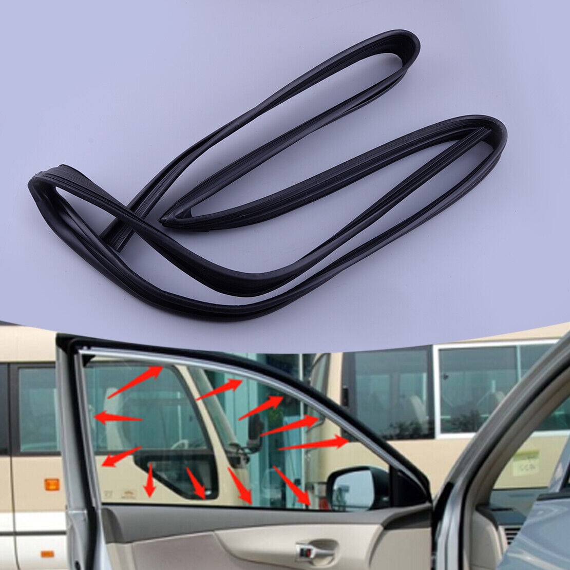 For Toyota Corolla KE25 TE27 Coupe 1970 74 Lh+Rh Outer Weatherstrip