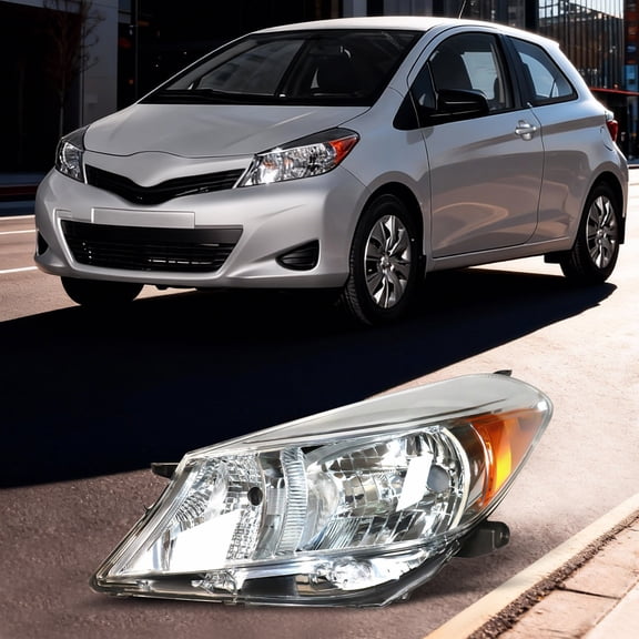 Left Side Headlight, Halogen Headlight, Headlight For 2012-2014 Toyota Yaris L/LE Hatchback(Bulb Not Included)
