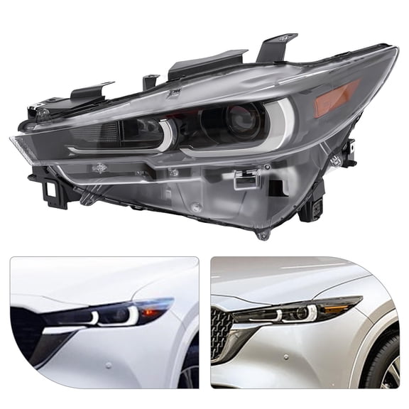 Left Side LED Headlight for 2022-2024 Mazda CX-5, Full LED Headlamp Assembly for 2.5S Select Preferred Carbon Edition, Low Trim Without AFS, Direct Fit Replacement