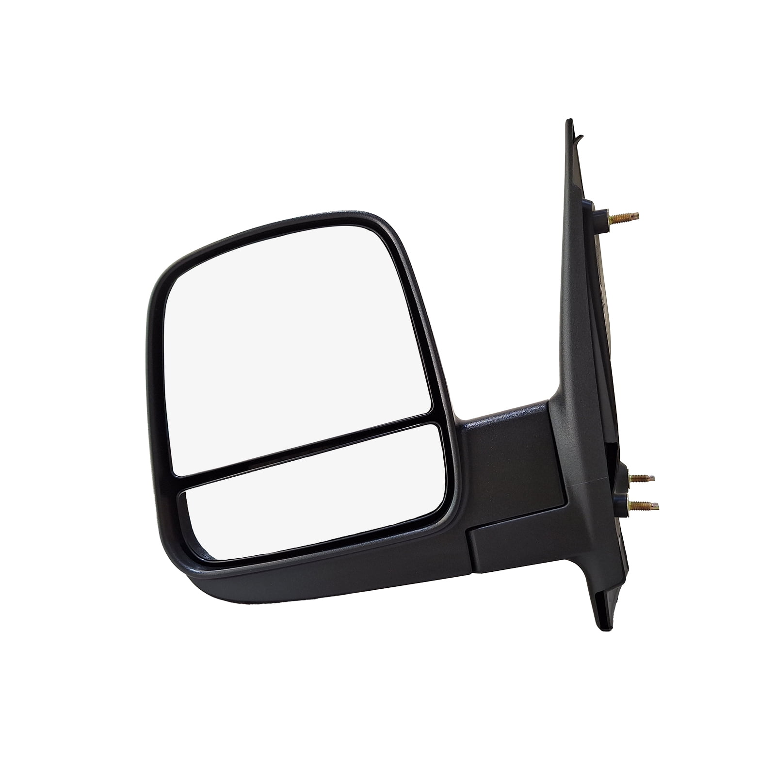 Left Driver Side Manual Foldaway View Mirror Dual Glass Chrome/Flat Black Textured For 2009-2021 GMC Savana 4500