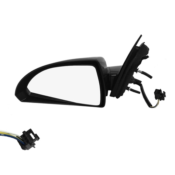 Left Driver Side Power Non-Folding View Mirror Chrome/Flat Black Smooth 6H3P For 2006-2013 Chevrolet Impala