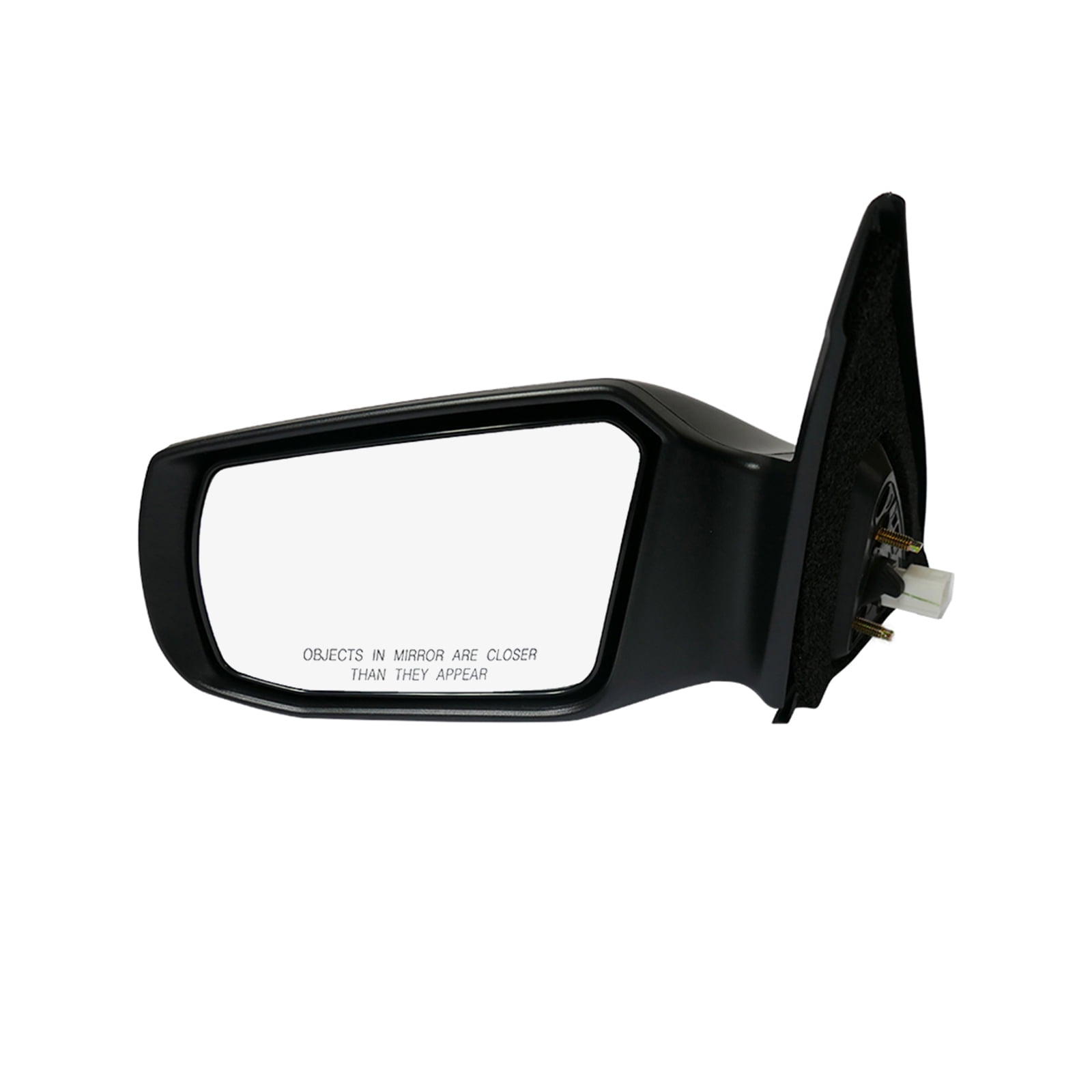 Left Driver Side Power Non-Folding W/Cover View Mirror Chrome/Flat Black Smooth For 2007-2012 Nissan Altima