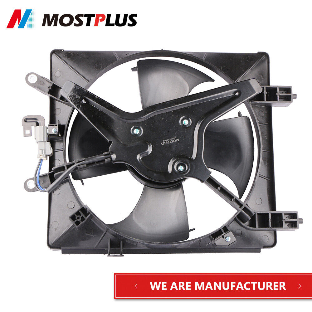 MOSTPLUS Left Radiator & AC Condenser Cooling Fan Assembly For Honda Civic 01-05