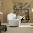 thumbnail image 1 of Left Single Arm Swivel Barrel Chair, Comfy Upholstered Round Accent Chairs, Swivel Single Sofa Single Armchair for Living Room and Bedroom, Beige, 1 of 7