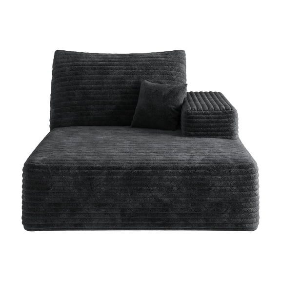 Left-Sleeper Single Sofa, Black