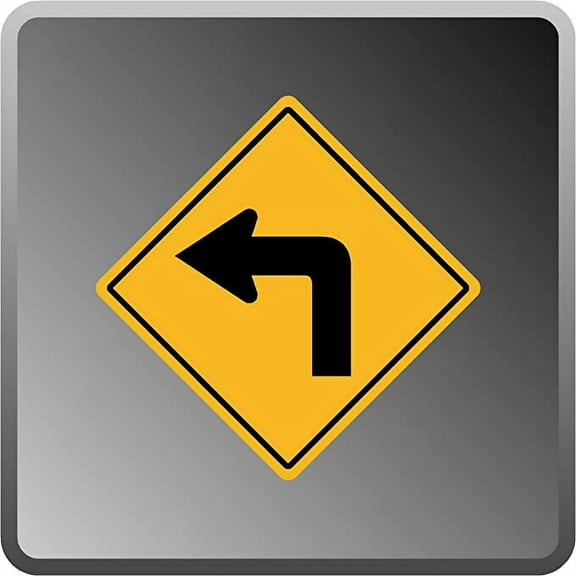 Left Turn Aluminum .40" Thick Sign 16"x16"