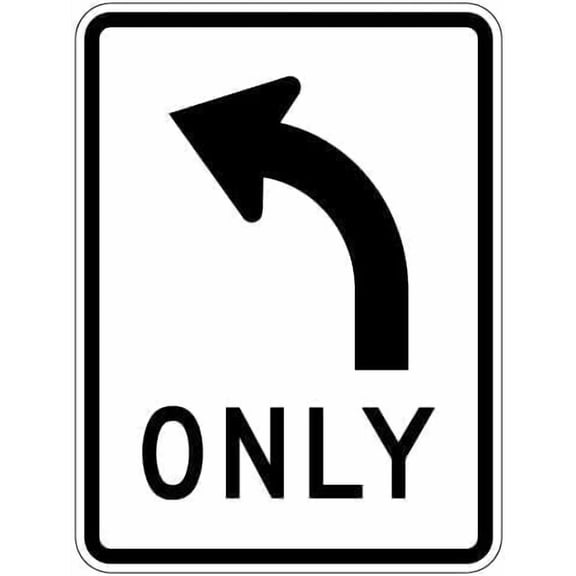 Left Turn Only Arrow Sign 12x 8 Metal Aluminum Signs for Outdoor & Indoor