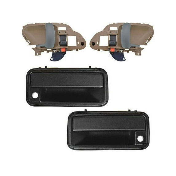 Left and Right Door Handle Set 4 Piece - Compatible with 1995 - 1999 GMC C1500 1996 1997 1998