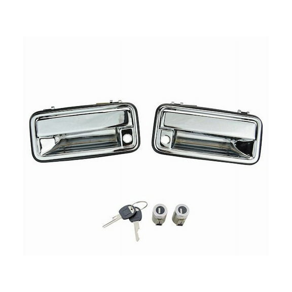 Left and Right Door Handle and Lock Cylinder Kit 2 Piece - Compatible with 1995 - 1999 GMC K1500 Suburban 1996 1997 1998