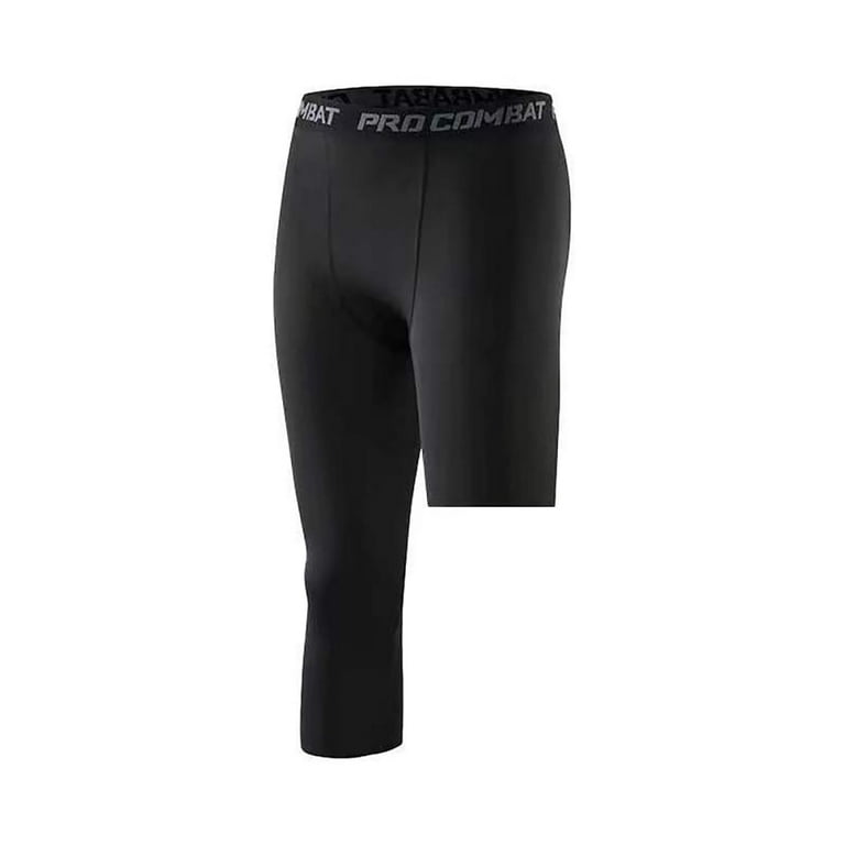 Summer Mens Cropped One Leg Compression Leggings For Running