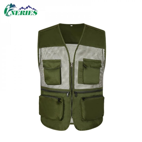 Left wind Outdoor Vests Quick Dry Breathable Multi Pocket Mesh Jackets Photography Hiking Waistcoat Summer Sport Waistcoat Jacket